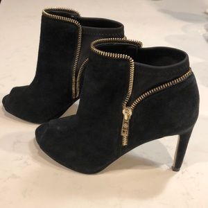 Black suede booties
